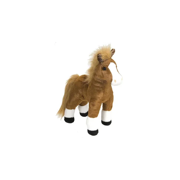 Brun hest bamse 30 cm. / Brown Standing Horse fra Wild Republic CK 