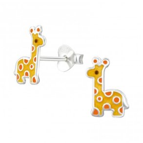Giraf restikker i slv (925 slv) belagt med gul og orange farve.