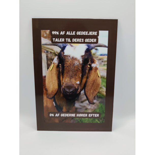 Skilt: 99% af alle gedeejere taler til deres geder (Nubisk)