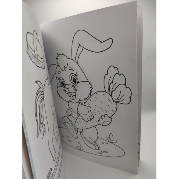 Malebog med dyr fra bondegrden