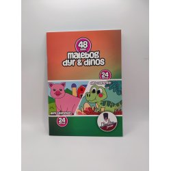 Malebog med 24 dyremotiver (Dyr &amp; dinos)