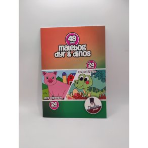 Malebog med 24 dyremotiver (Dyr & dinos)