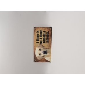 Trskilt med Golden Labrador Retriever