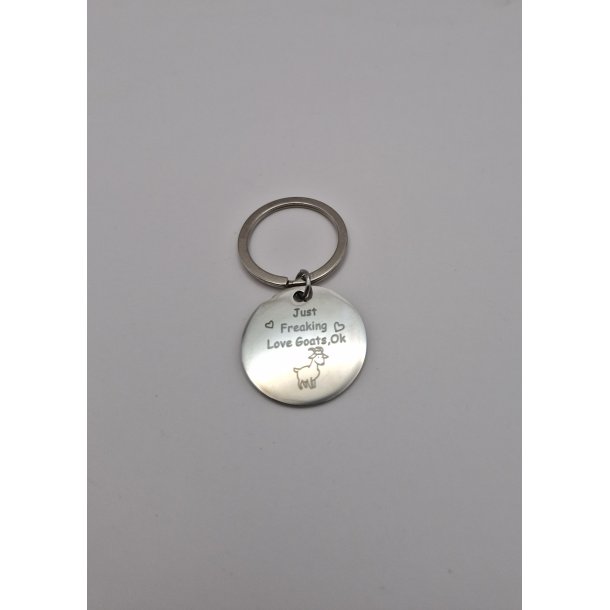 Nglering med ged og teksten "Just freaking Love Goats, Ok