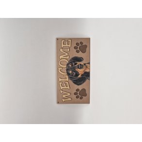 Trskilt med Gravhund (WELCOME)